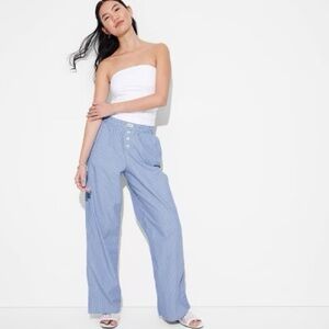 NWT Women's Boxer Pants - Wild Fable™ Blue Striped XXS: Relaxed Fit